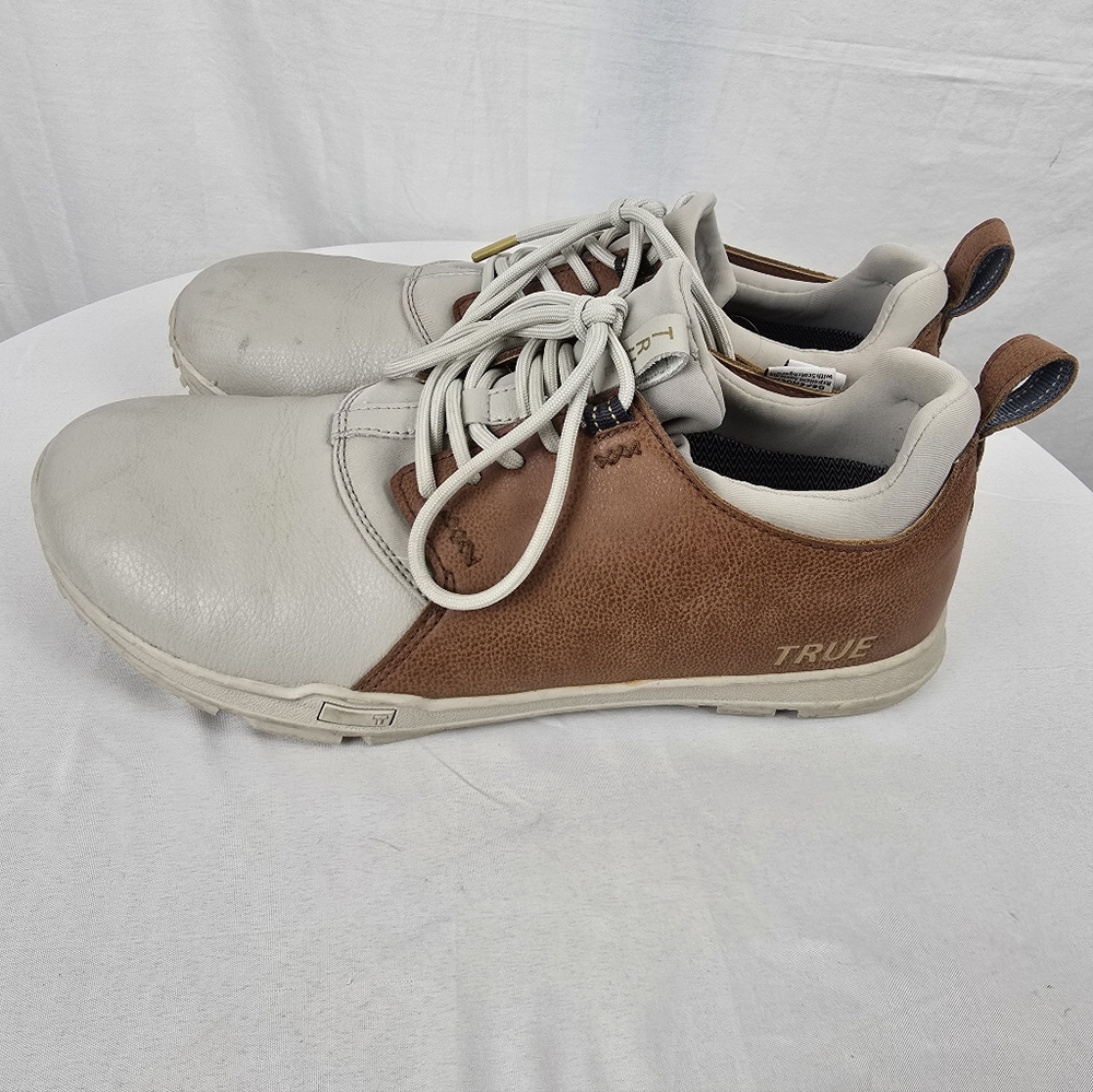 True Linkswear Men's Original 1.2 Golf Brown and White Leather Shoes Sz 9